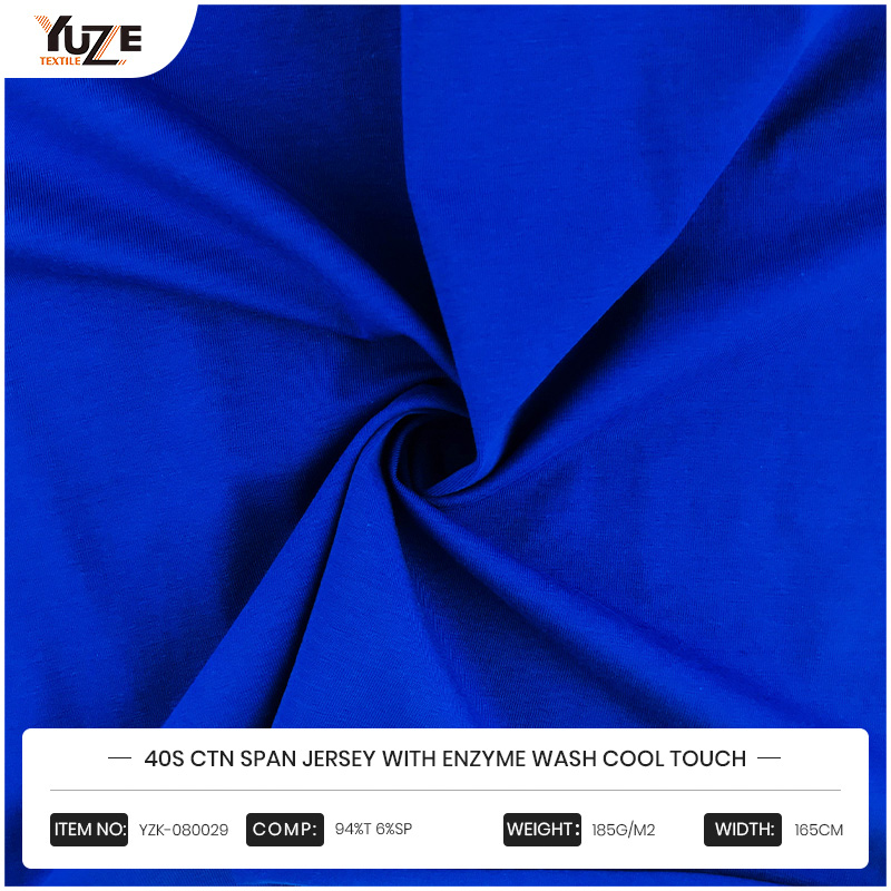 YZK-080029 40S CTN Span Jersey với enzyme rửa cảm ứng mát mẻ