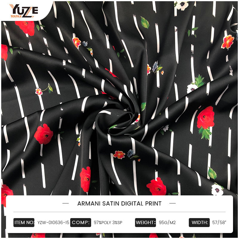 YZW-010636-15 Bản in kỹ thuật số satin Armani
