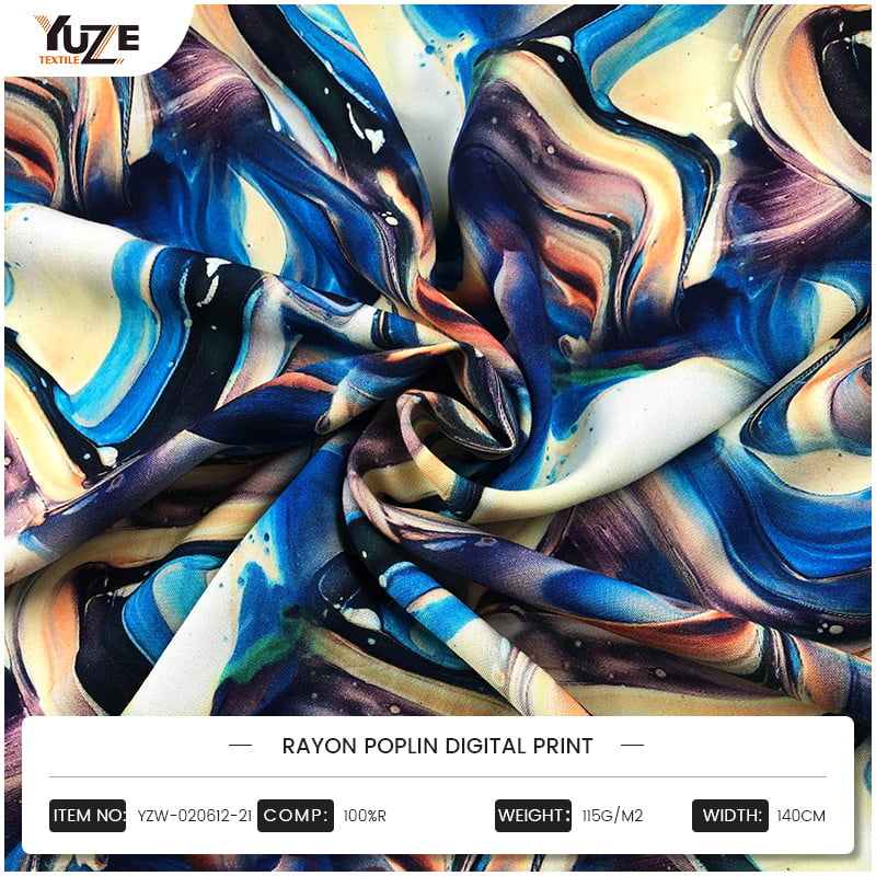 YZW-020612-21 Rayon Poplin Digital In
