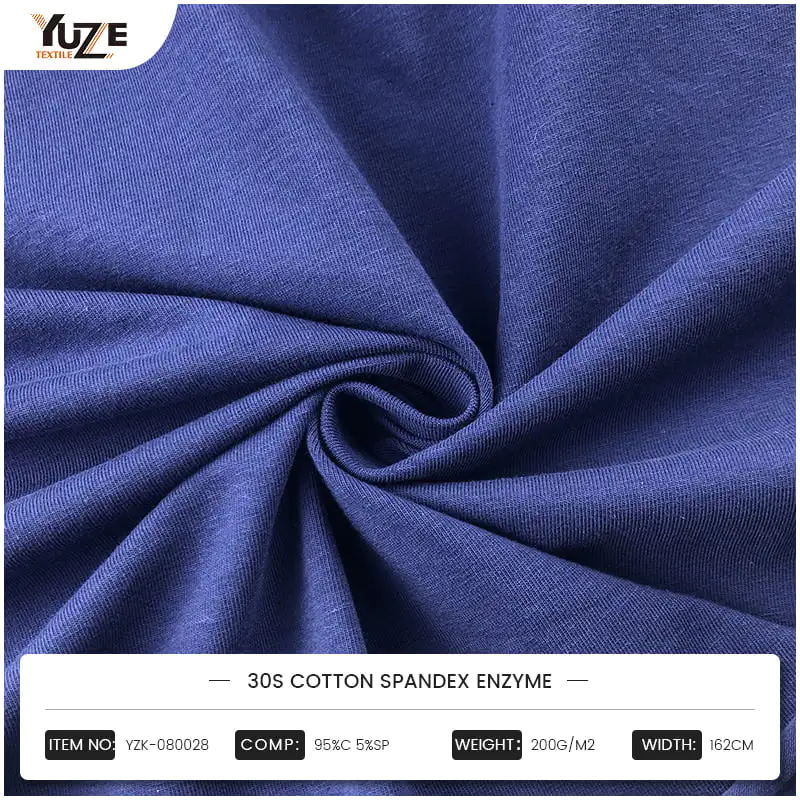 YZK-080028 30S Cotton Spandex enzyme được xử lý bằng vải: Chất lượng cao và sự lựa chọn thoải mái